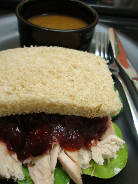 Hot Turkey Sandwich with Maple Cranberry sauce